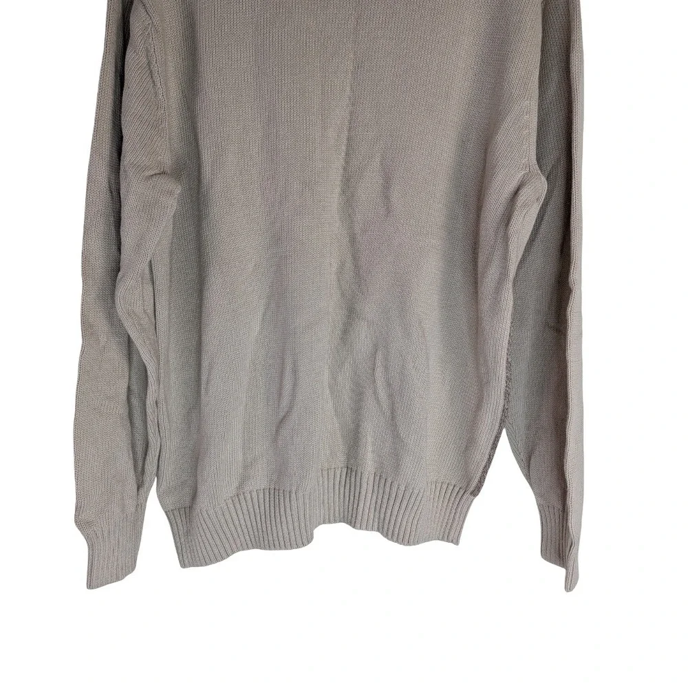 Dockers Sweater Mens XL Beige Colorblock Cable Knit Cotton Crew Neck Pullover